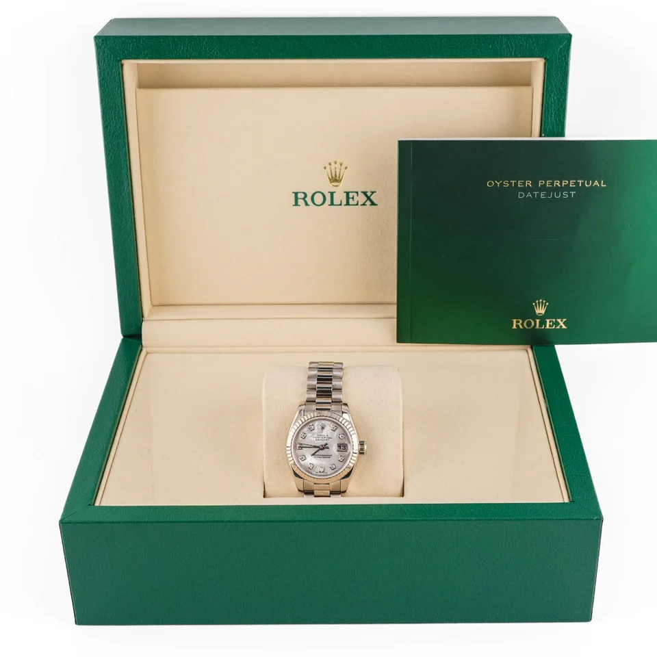 Rolex Lady-Datejust White Gold Mother of Pearl Diamond Dial 179179