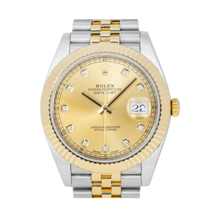 Rolex Datejust Steel and Yellow Gold Champagne Diamond Dial 126333