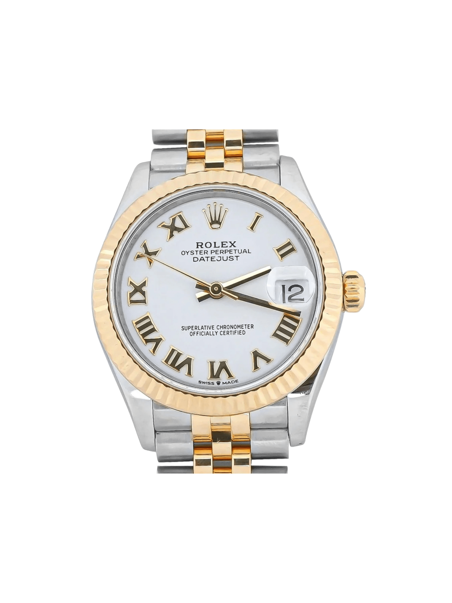 Rolex Datejust 31 Stainless Steel and Yellow Gold White Roman Dial 278273