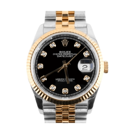 Rolex Datejust Stainless Steel and Yellow Gold Black Diamond Dial 126233