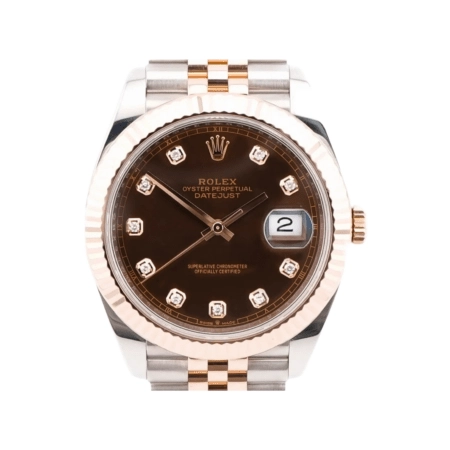 Rolex Datejust Stainless Steel and Rose Gold Brown Diamond Dial 126331
