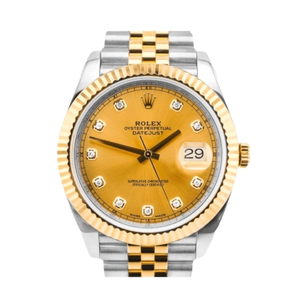 Rolex Datejust Steel and Yellow Gold Champagne Diamond Dial 126333