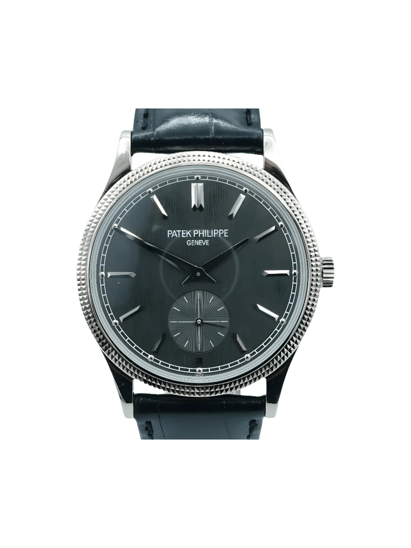 Patek Philippe Calatrava Clou De Paris White Gold Grey Stick Dial 6119G-001