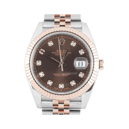 Rolex Datejust Stainless Steel and Rose Gold Brown Diamond Dial 126331