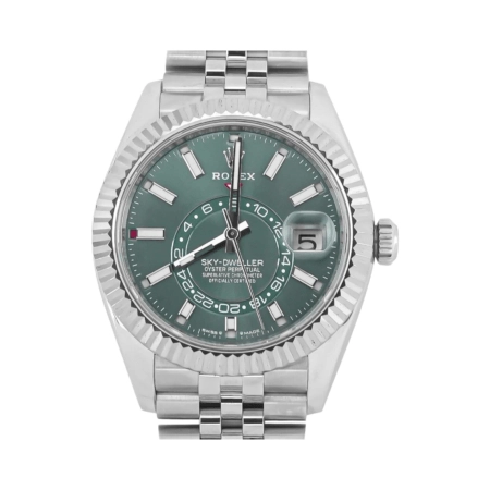 Rolex Sky-Dweller Stainless Steel and White Gold Mint Green Dial 336934
