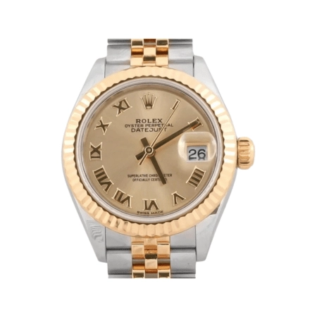 Rolex Lady-Datejust Stainless Steel and Yellow Gold Champagne Roman Dial 279173