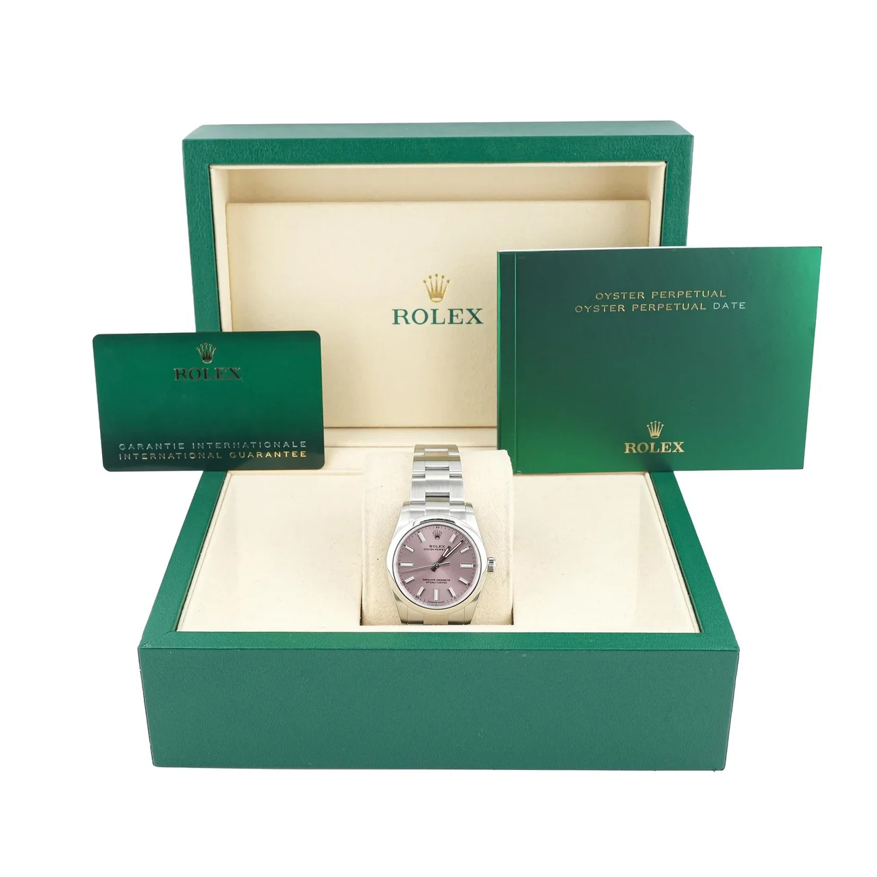 Rolex Oyster Perpetual Stainless Steel Pink Dial 124200