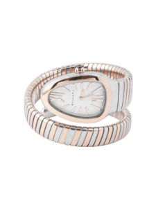 Bvlgari Serpenti Tubogas Stainless Steel and Rose Gold White Roman Dial 103708