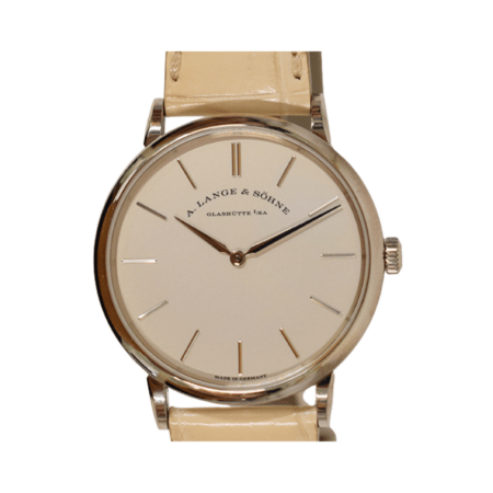 A. Lange & Söhne Saxonia Thin Silver Gold Silver Stick Dial 201.027
