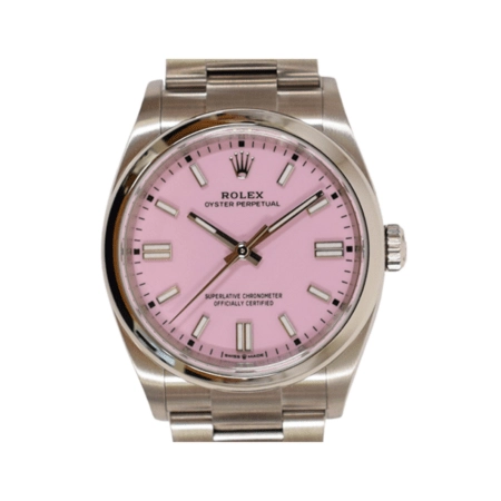 Rolex Oyster Perpetual Stainless Steel Candy Pink Dial 126000