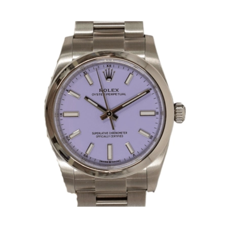 Rolex Oyster Perpetual 34 Stainless Steel Lavender Dial 124200