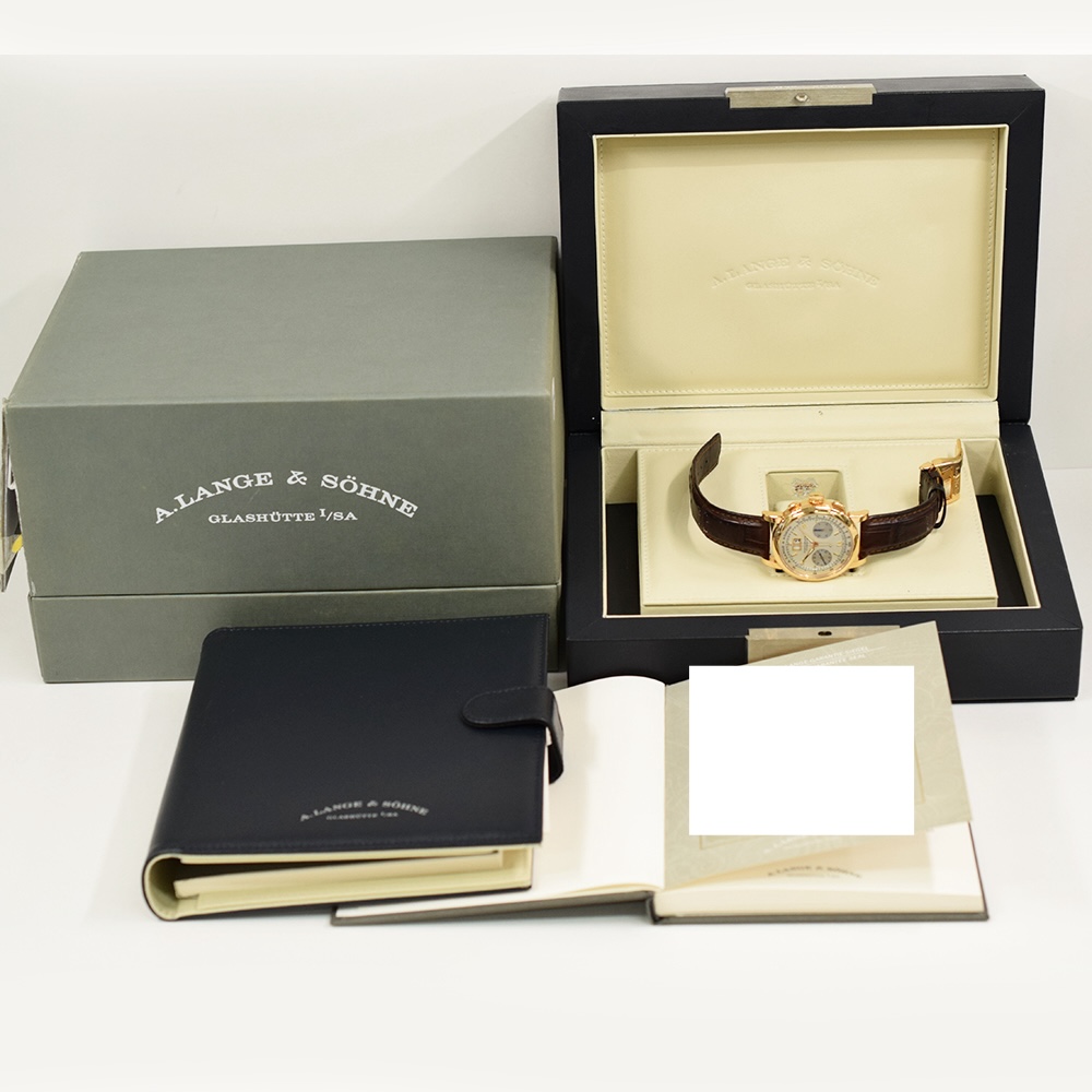 A. Lange & Söhne Saxonia Datograph Rose Gold Silver Roman Dial 403.032