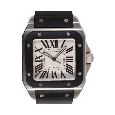 Cartier Santos 100 Large Stainless Steel Silver Roman Dial W20121U2