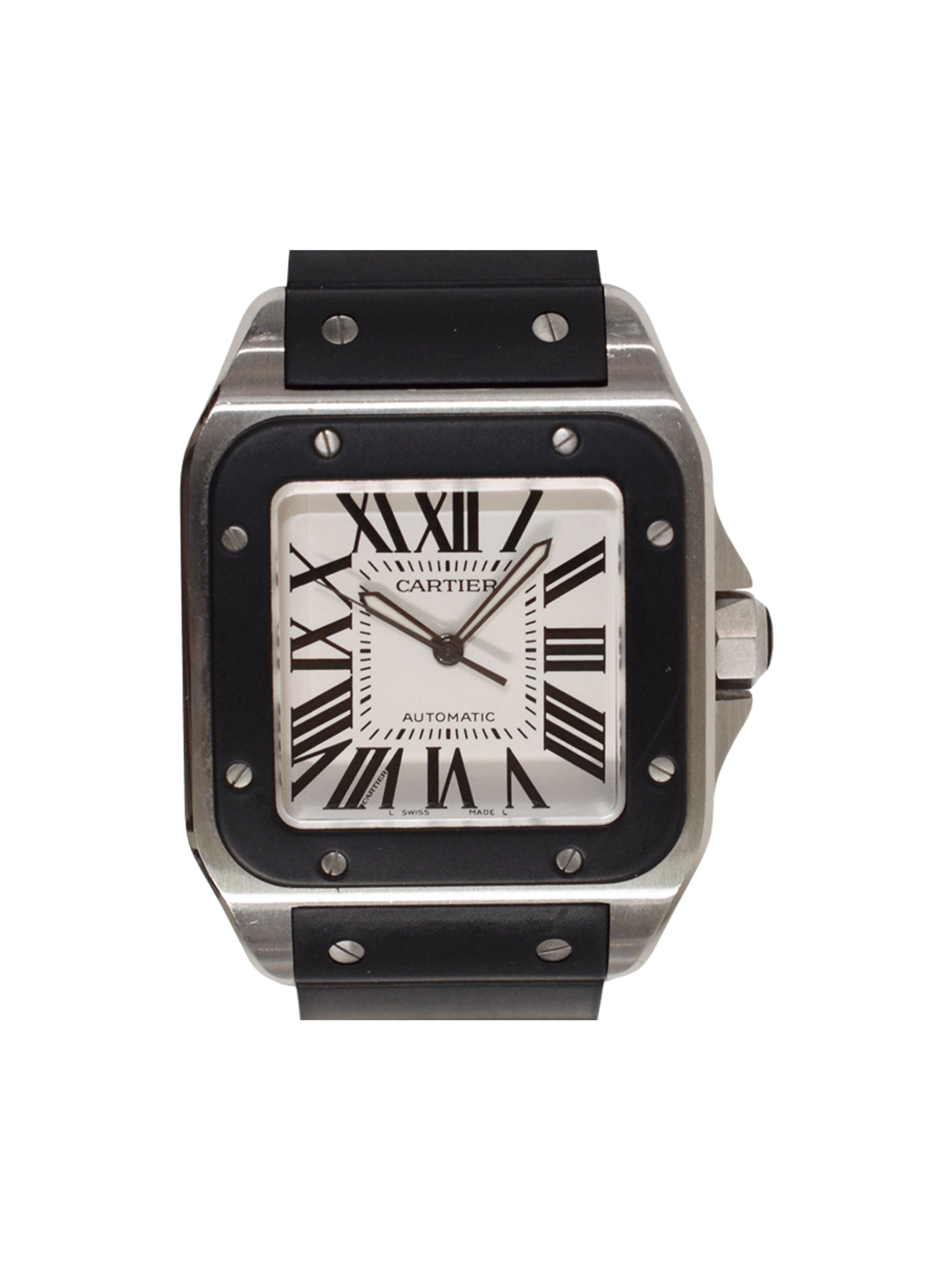 Cartier Santos 100 Large Stainless Steel Silver Roman Dial W20121U2