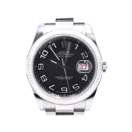 Rolex Datejust 36 Stainless Steel and White Gold Black Arabic Concentric Dial 116234
