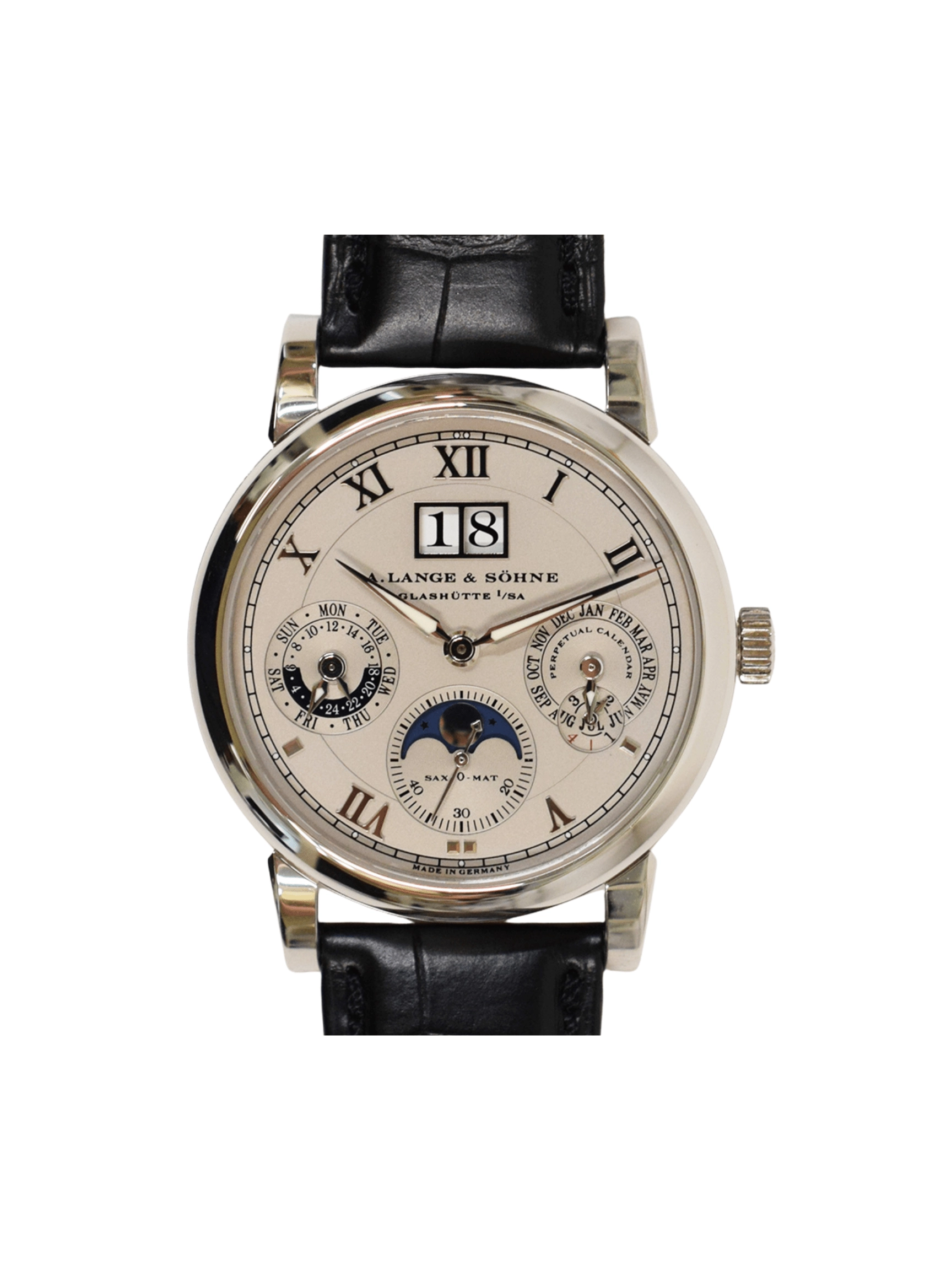 A. Lange & Söhne Langematik Perpetual Platinum Silver Roman Dial 310.025 E