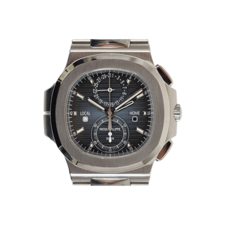 Patek Philippe Nautilus Travel Time Flyback Chronograph Stainless Steel Blue Dial 5990/1A-011
