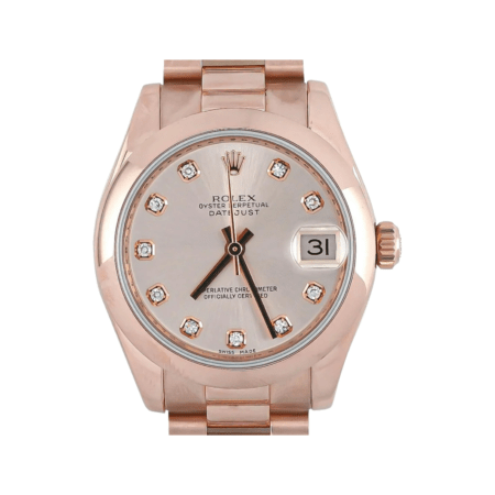Rolex Datejust Stainless Steel and Rose Gold Silver Diamond Dial 178245