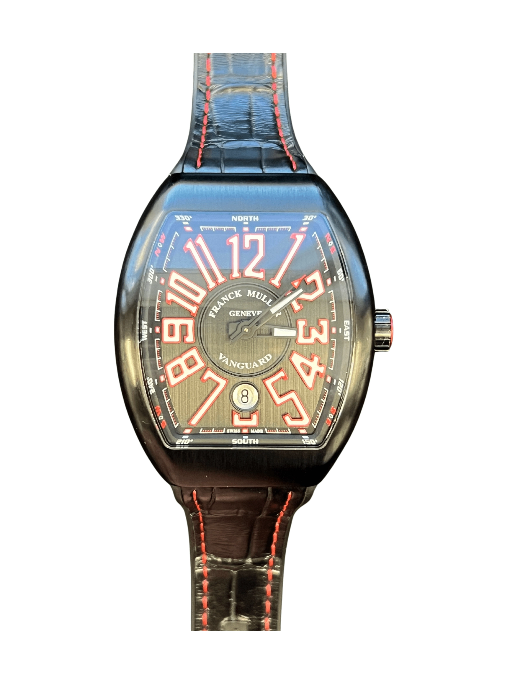 Franck Muller Vanguard Titanium Black and Red Dial V41 SC DT TT NR BR ER