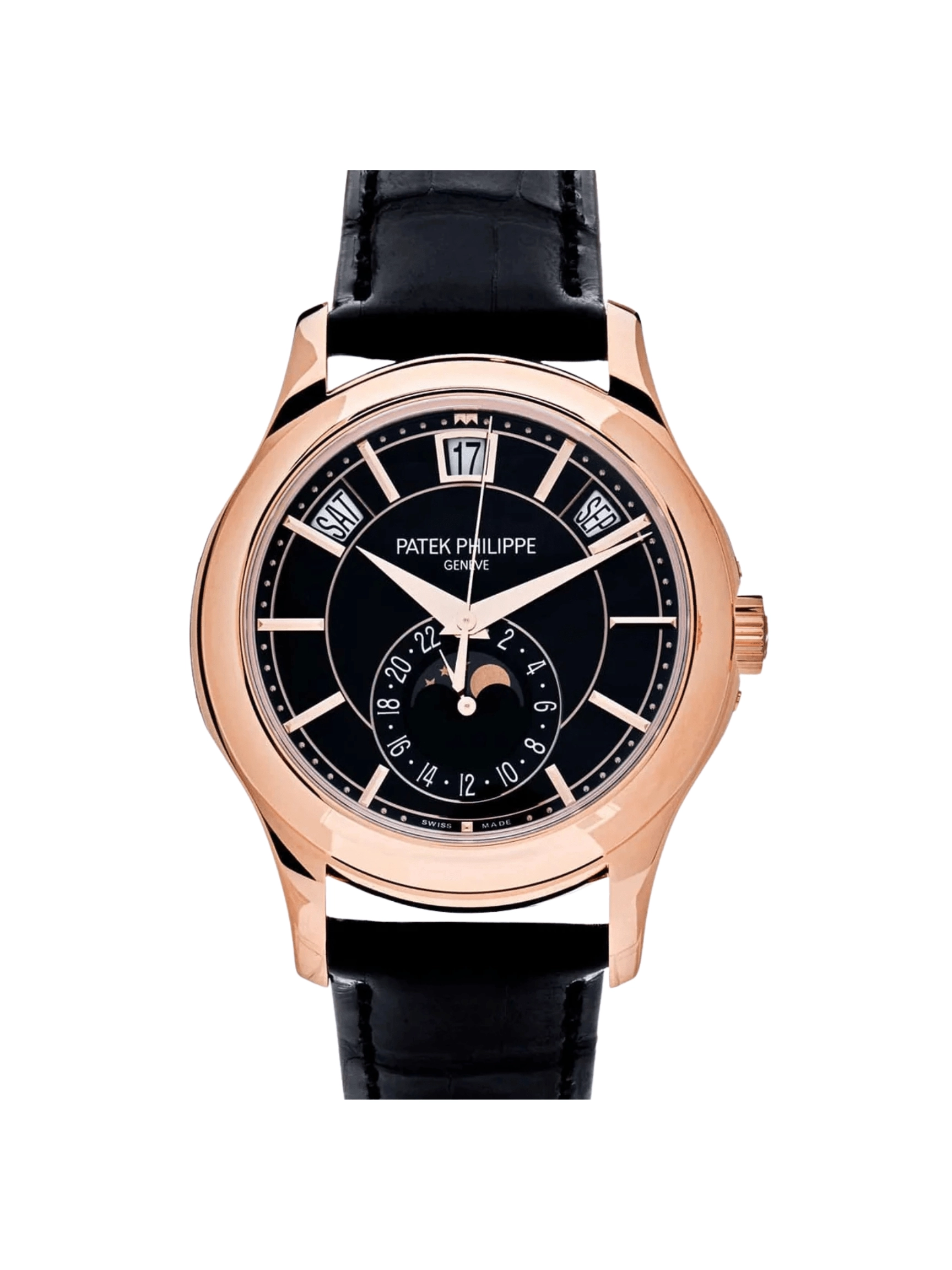 Patek Philippe Annual Calendar Rose Gold Black Dial 5205R-010