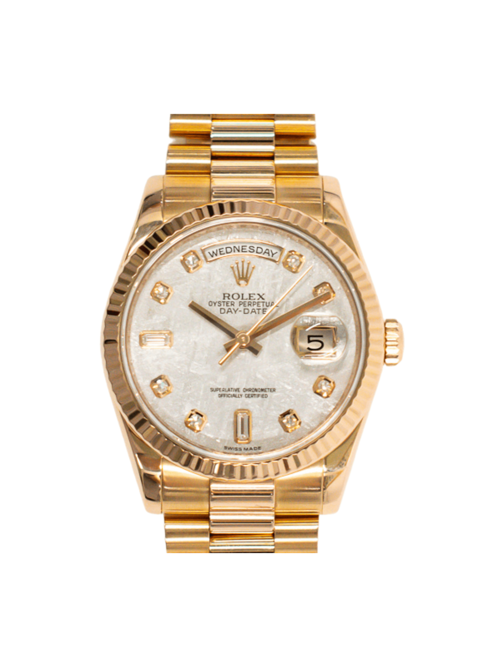 Rolex Day-Date 36 Rose Gold Meteorite Diamond Dial 118235F