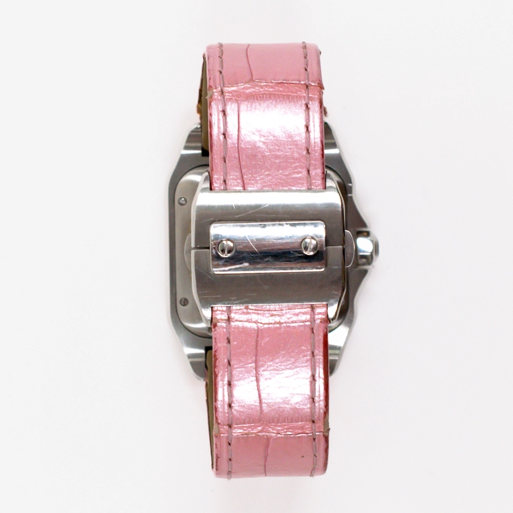 Cartier Santos 100 Stainless Steel Silver Roman Dial W20106X8