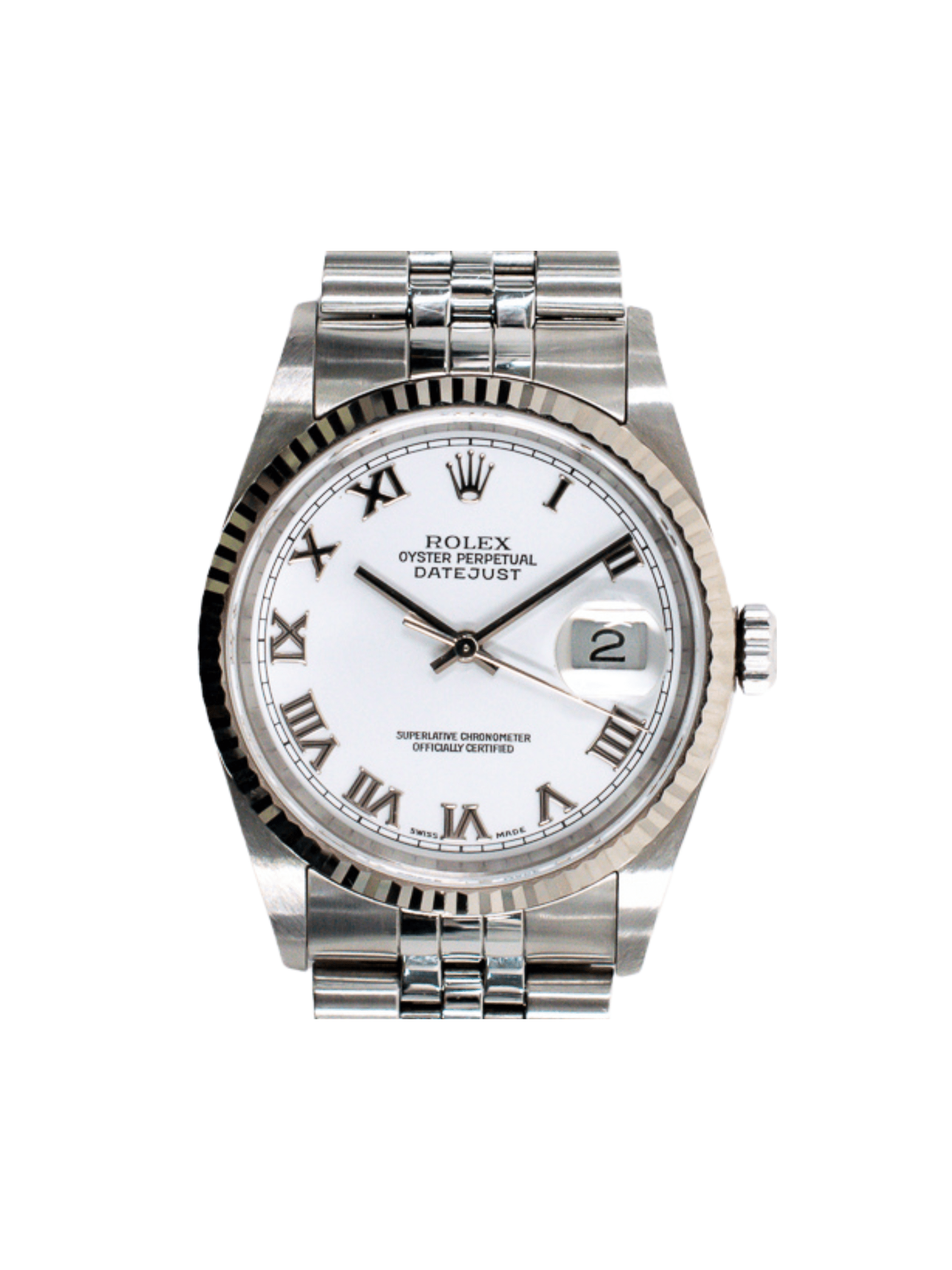 Rolex Datejust 36 Stainless Steel/White Gold White Roman Dial 16234