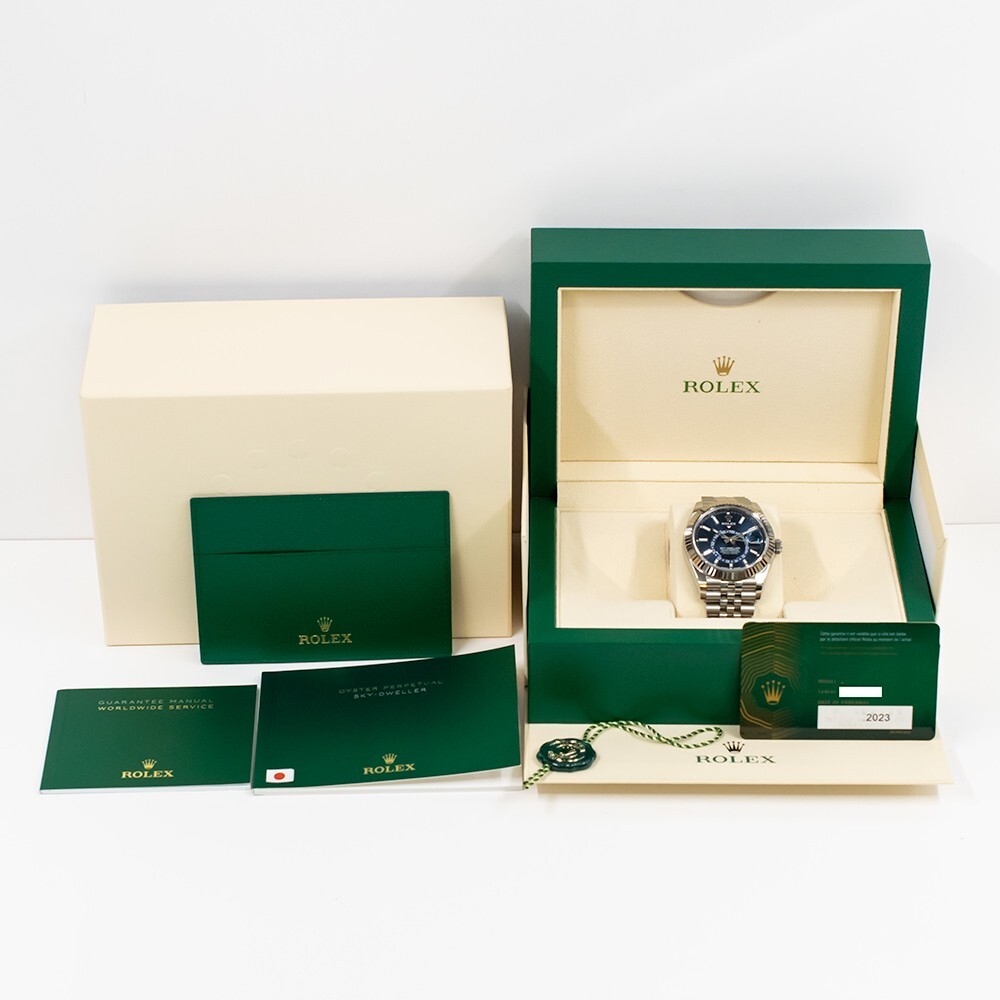 Rolex Sky-Dweller Stainless Steel/White Gold Blue Stick Dial 326934