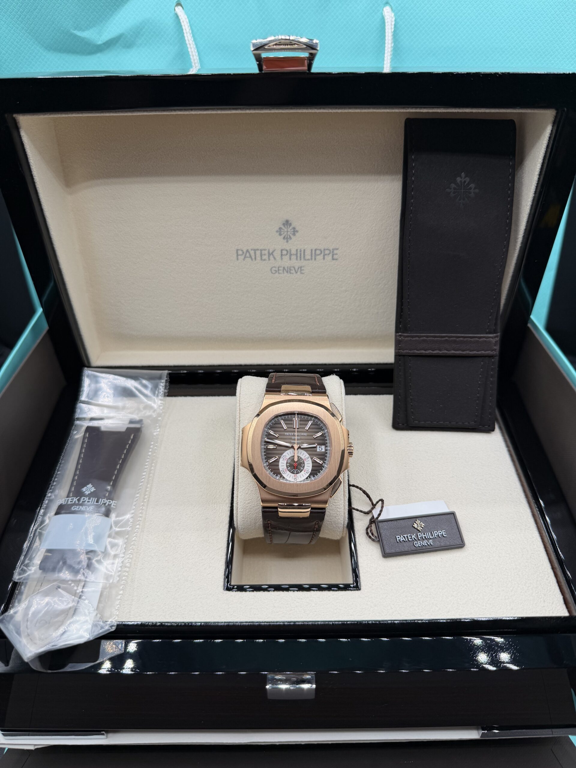 Patek Philippe Nautilus Tiffany & Co 5980R-001 Rose Gold Complete Set