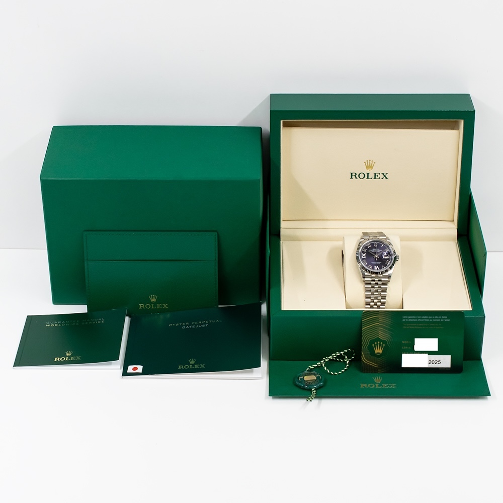 Rolex Datejust 36 Steel and White Gold Purple "VI & IX" Diamond 126234