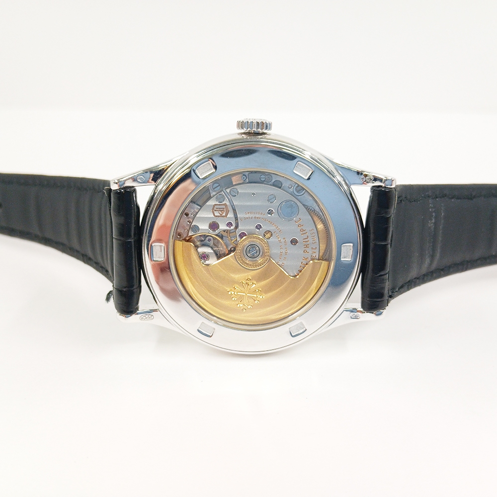 Patek Philippe Calatrava White Gold Diamond Bezel Black Diamond Dial 5297G-001
