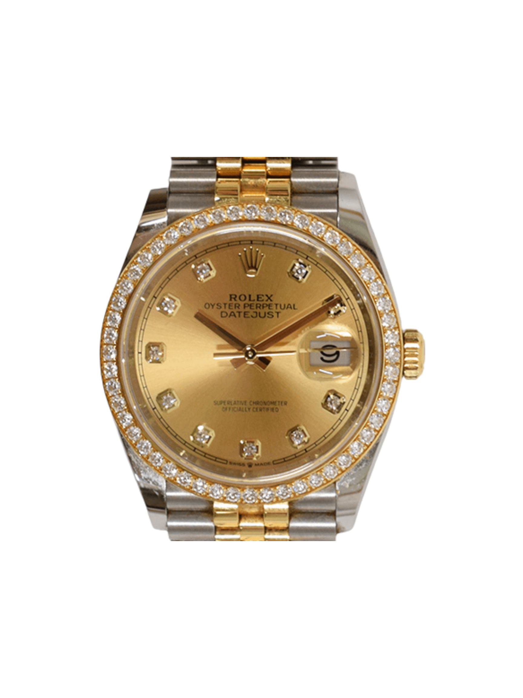 Rolex Datejust 36 Stainless Steel Yellow Gold Champagne Diamond Dial 126283RBR