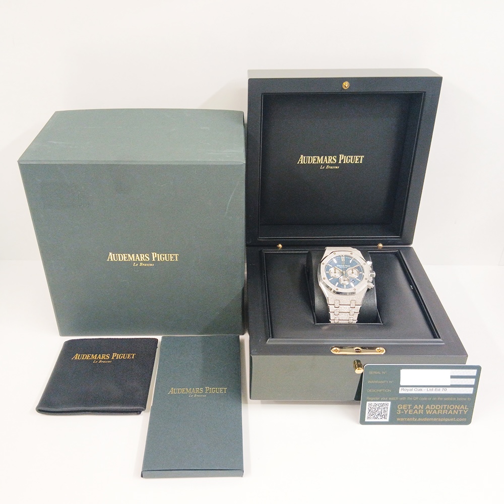 Audemars Piguet Royal Oak Chronograph Frosted Limited Edition 70 White Gold Blue Dial 26331BC.GG.1224BC.02