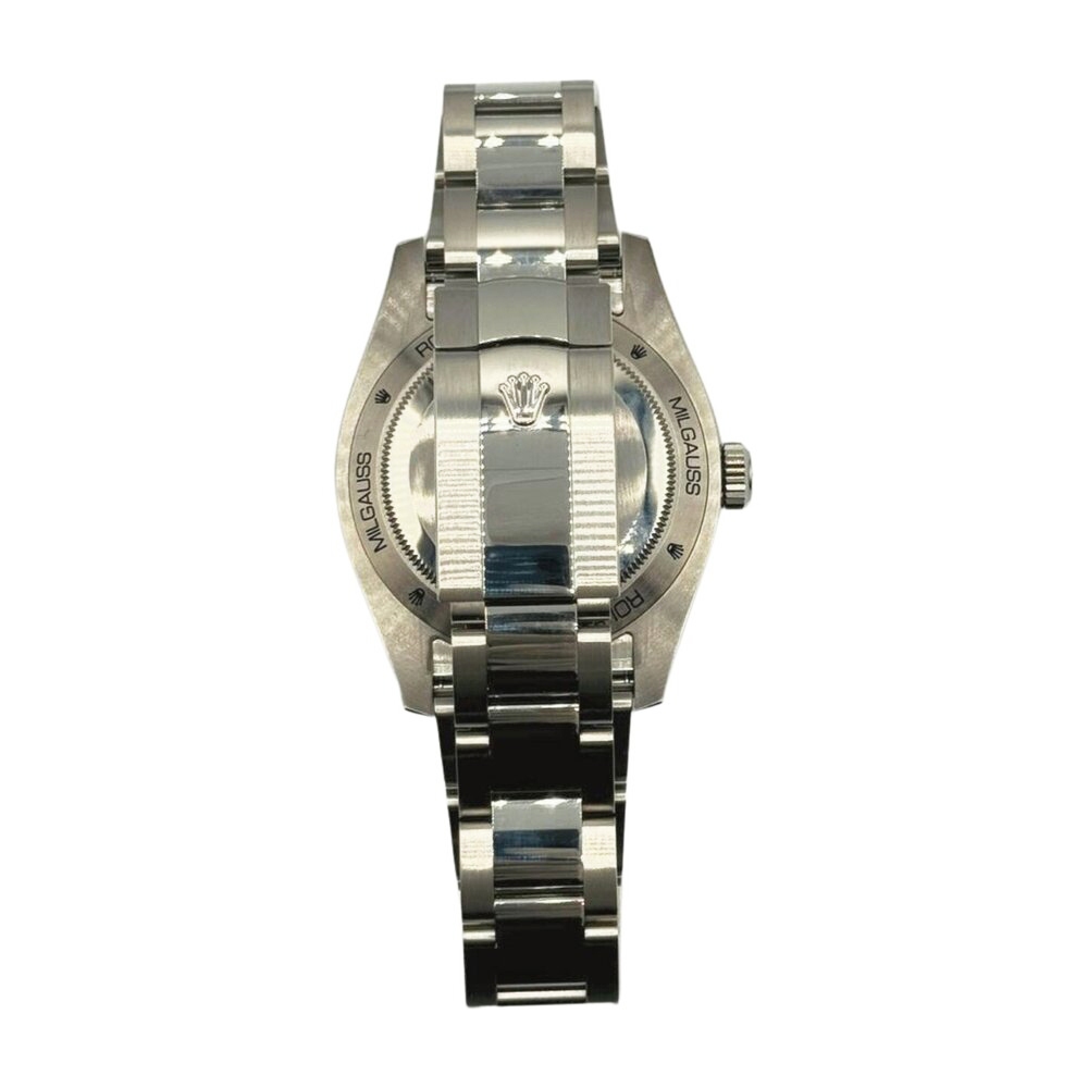 Rolex Milgauss Green Crystal Stainless Steel White Dial 116400
