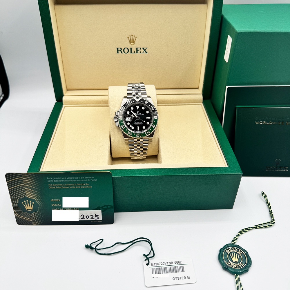Rolex GMT-Master II Stainless Steel "Sprite" Black Dial 126720VTNR