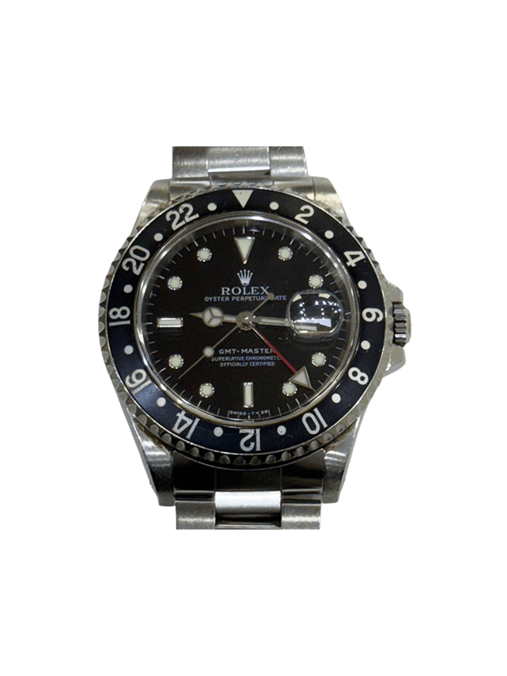 Rolex GMT-Master I Transitional Stainless Steel Black Dial 16700