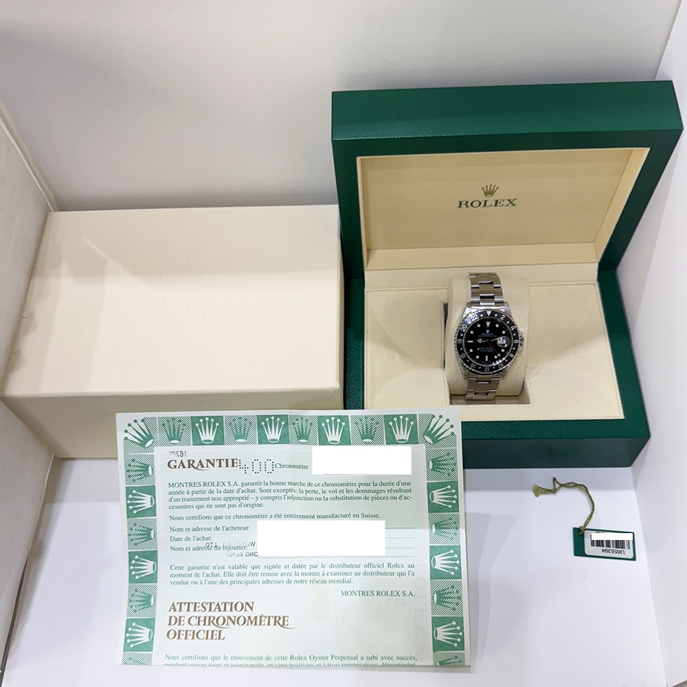 Rolex GMT-Master I Transitional Stainless Steel Black Dial 16700