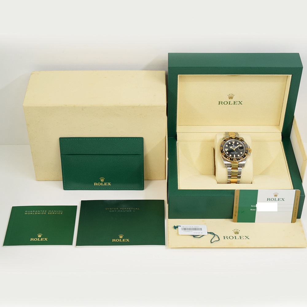 Rolex GMT-Master II Stainless Steel and Yellow Gold Black Dial 116713LN