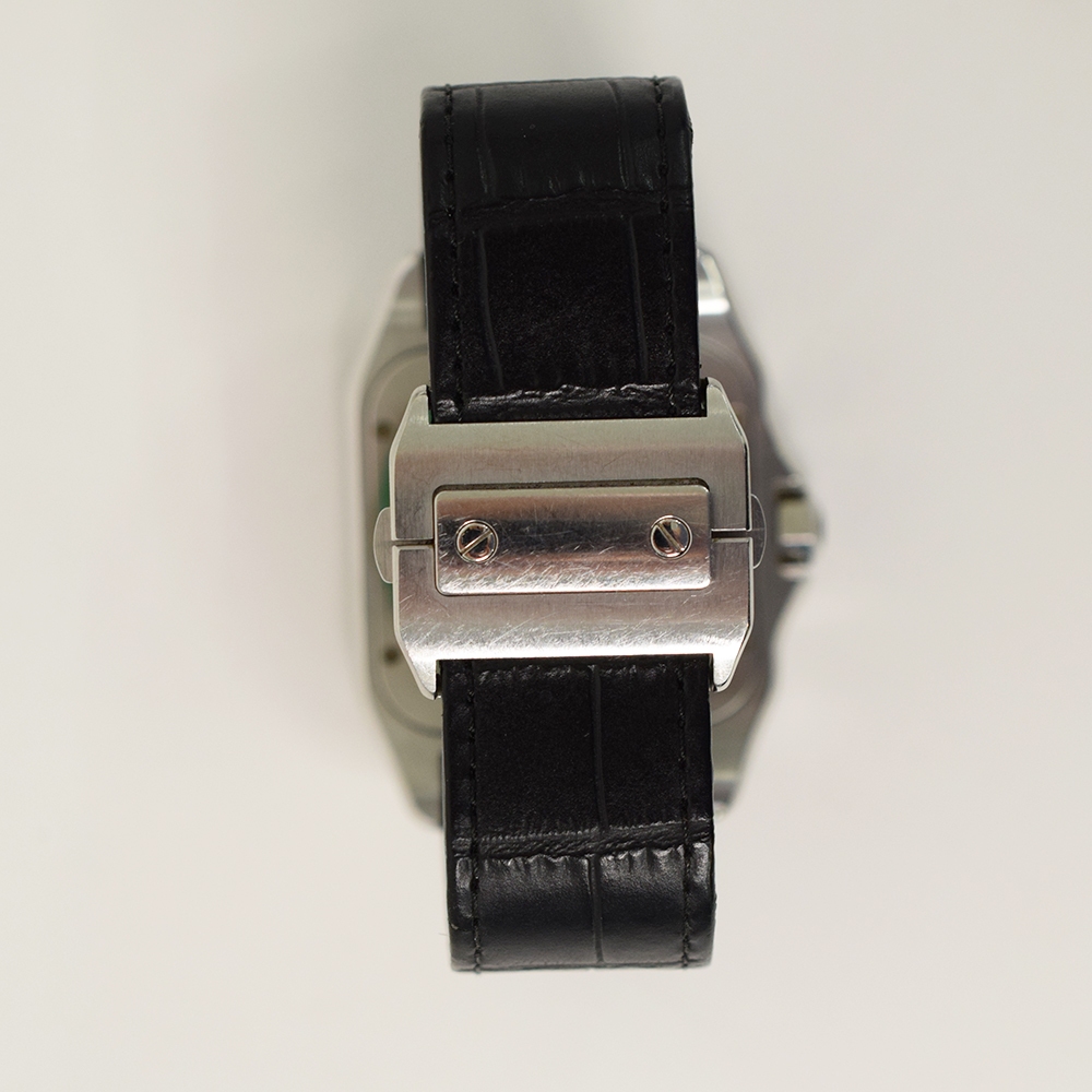 Cartier Santos 100 Large Stainless Steel White Roman Dial W20073X8