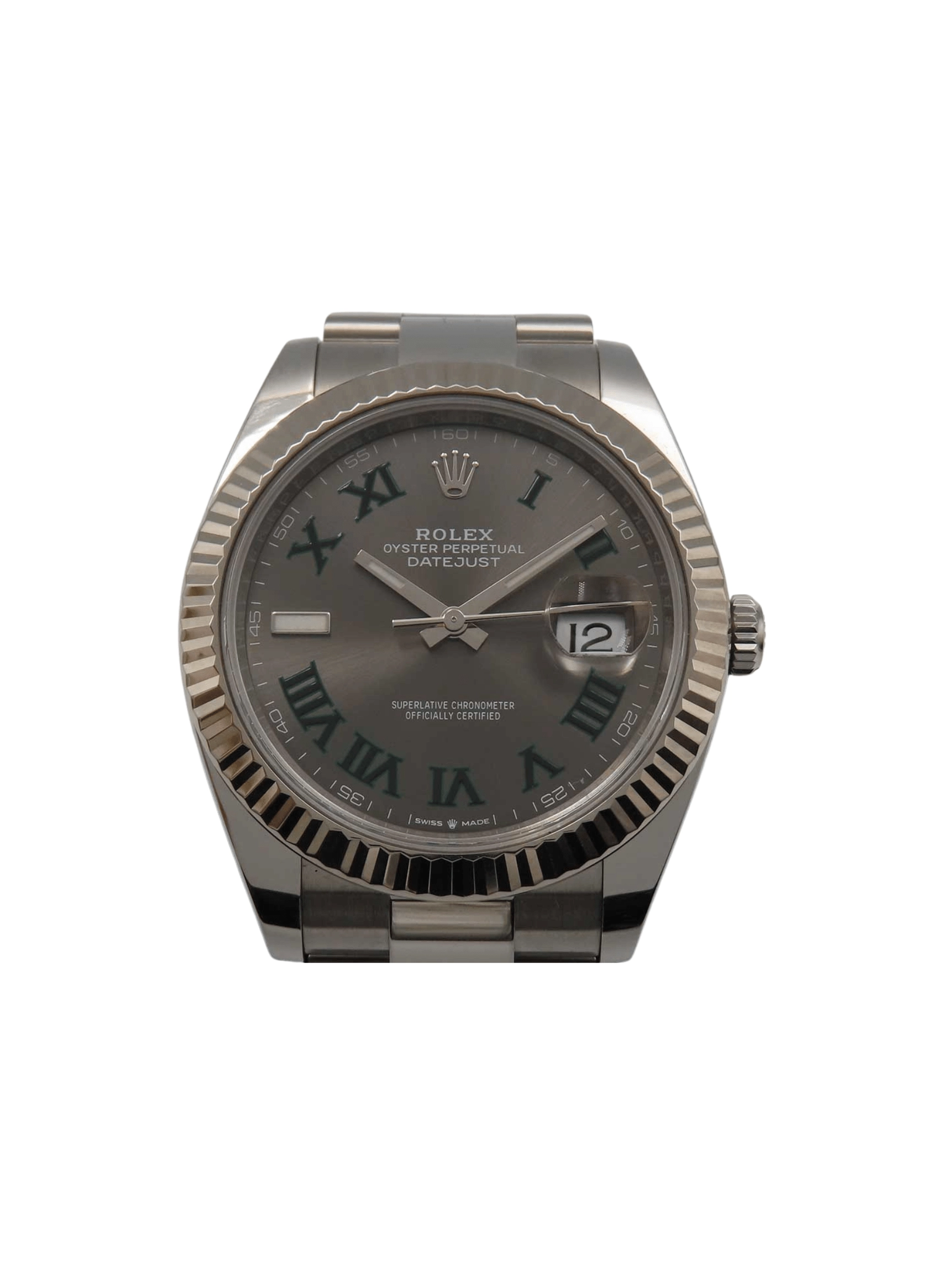 Rolex Datejust 41 Stainless Steel and White Gold Wimbledon Dial 126334