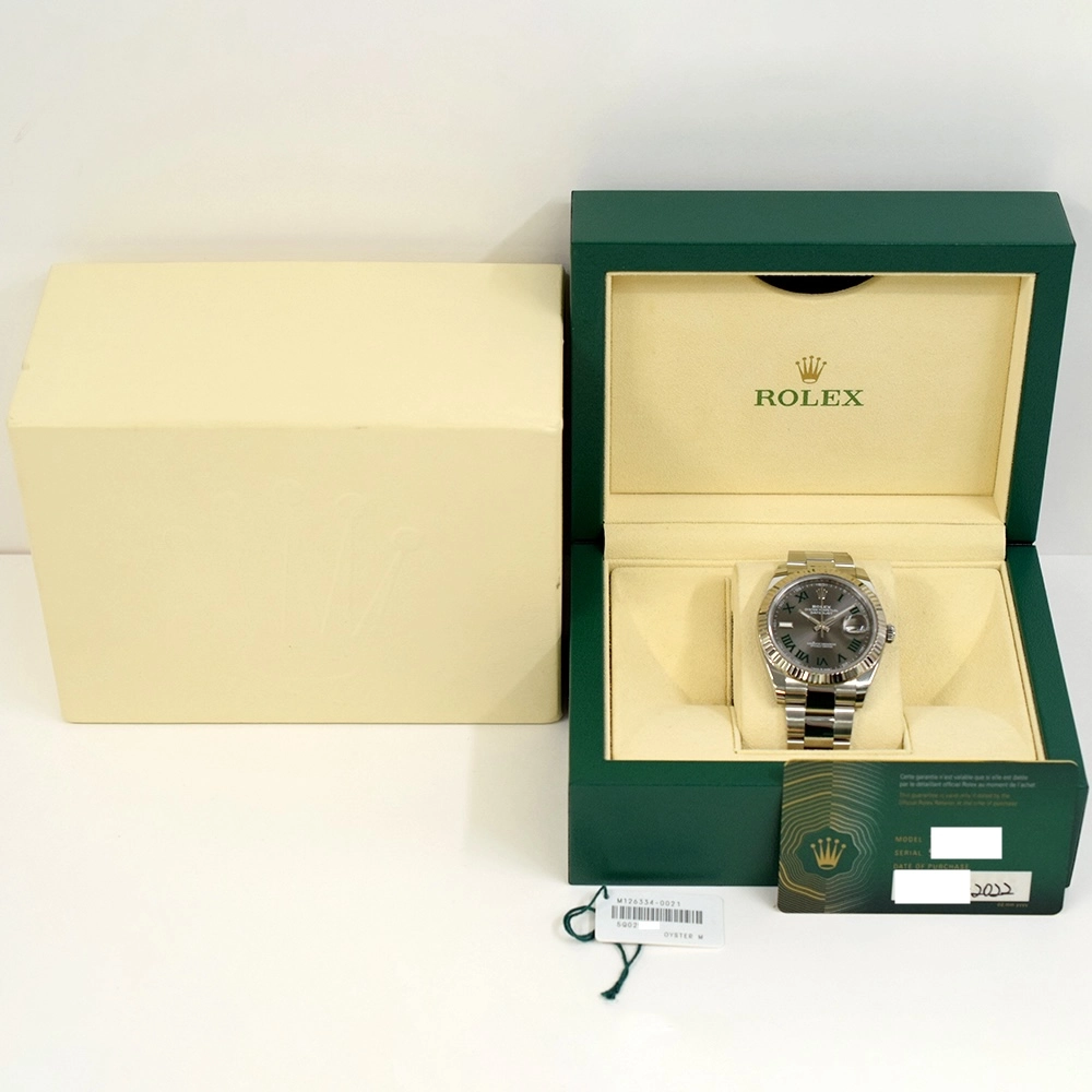 Rolex Datejust 41 Stainless Steel and White Gold Wimbledon Dial 126334