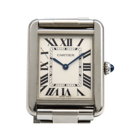 Cartier Tank Solo Stainless Steel Silver Roman Dial W5200013