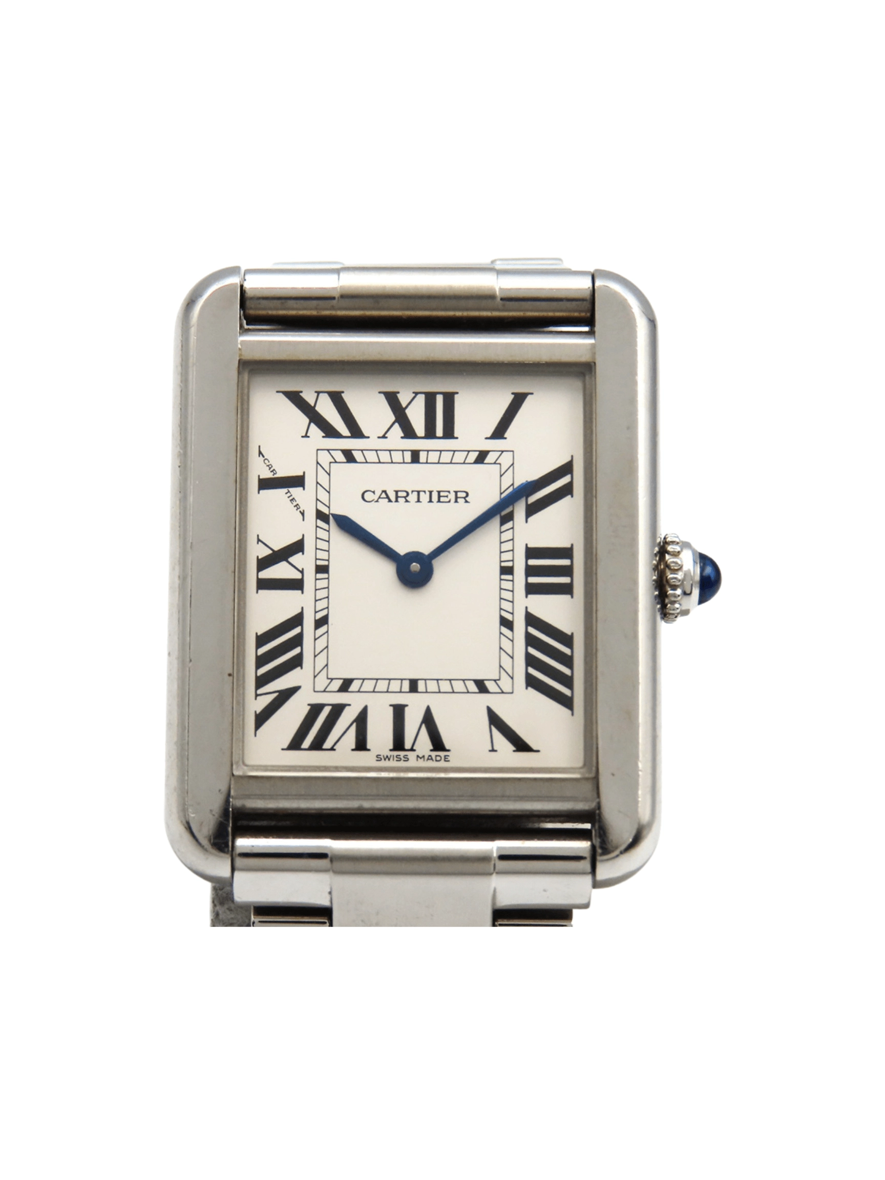 Cartier Tank Solo Stainless Steel Silver Roman Dial W5200013