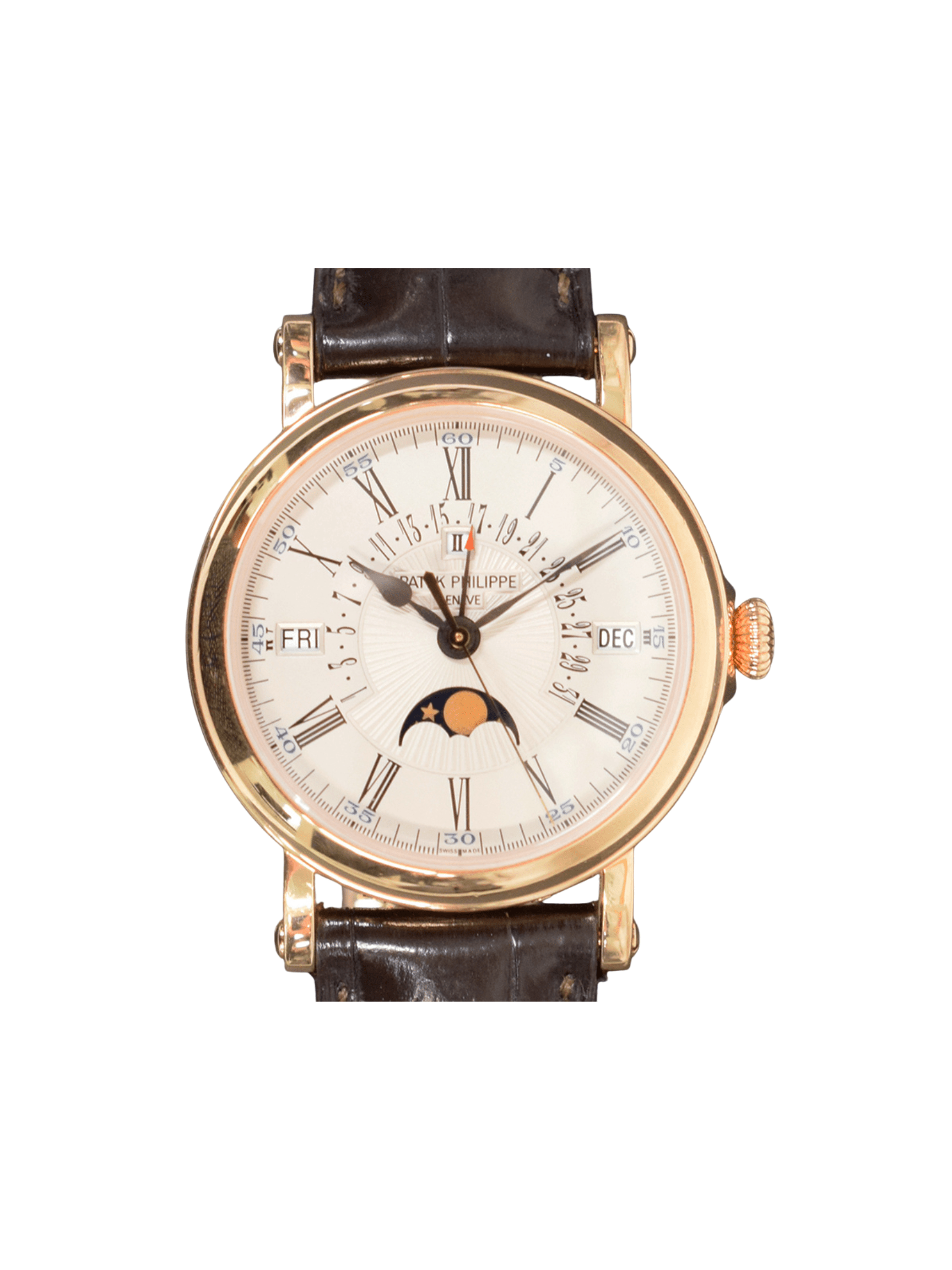 Patek Philippe Perpetual Calendar Retrograde Date Rose Gold White Roman Dial 5159R-001
