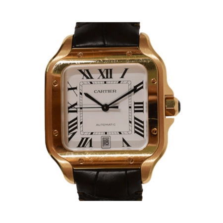 Cartier Santos de Cartier Rose Gold White Roman Dial WGSA0019
