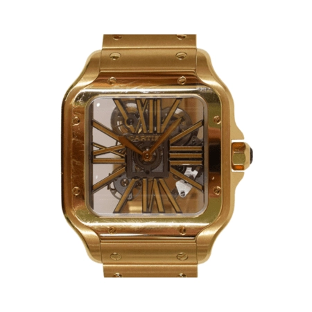 Cartier Santos De Cartier Yellow Gold Skeleton Dial WHSA0042