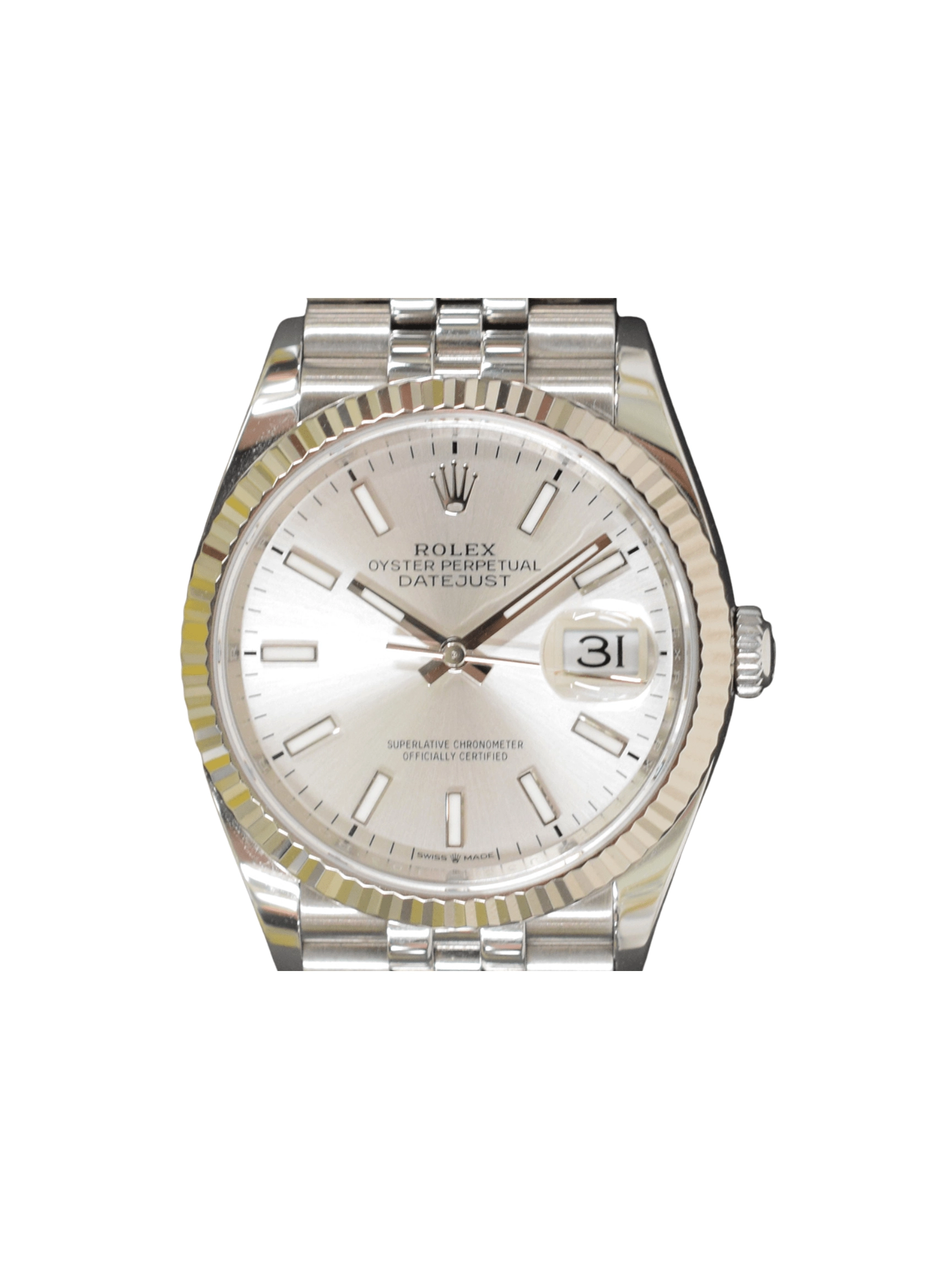 Rolex Datejust 36 Stainless Steel and White Gold Silver Dial 126234