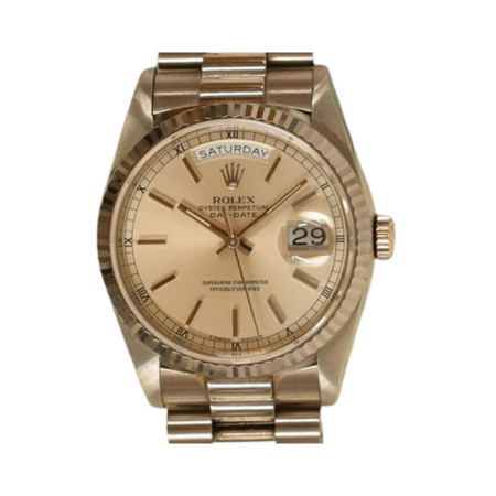 Rolex Day-Date 36 White Gold Silver Stick Dial 18239