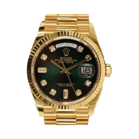 Rolex Day-Date President 36 Yellow Gold Green Ombre Diamond Dial 128238