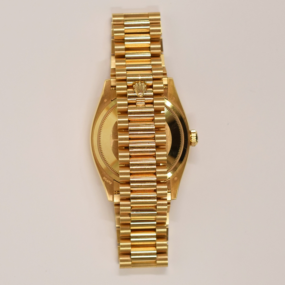 Rolex Day-Date President 36 Yellow Gold Green Ombre Diamond Dial 128238